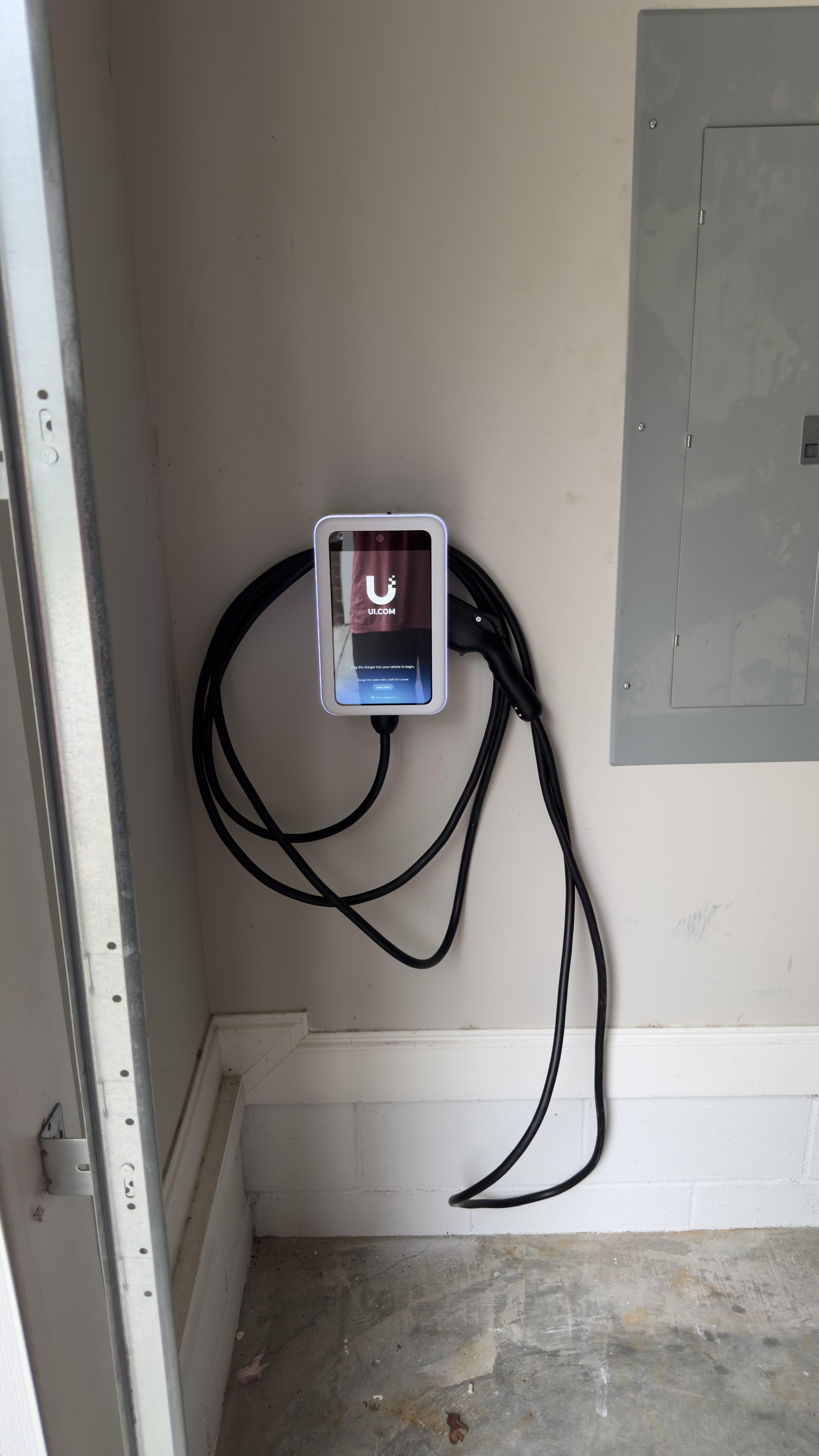 EV charging station installed at a residence